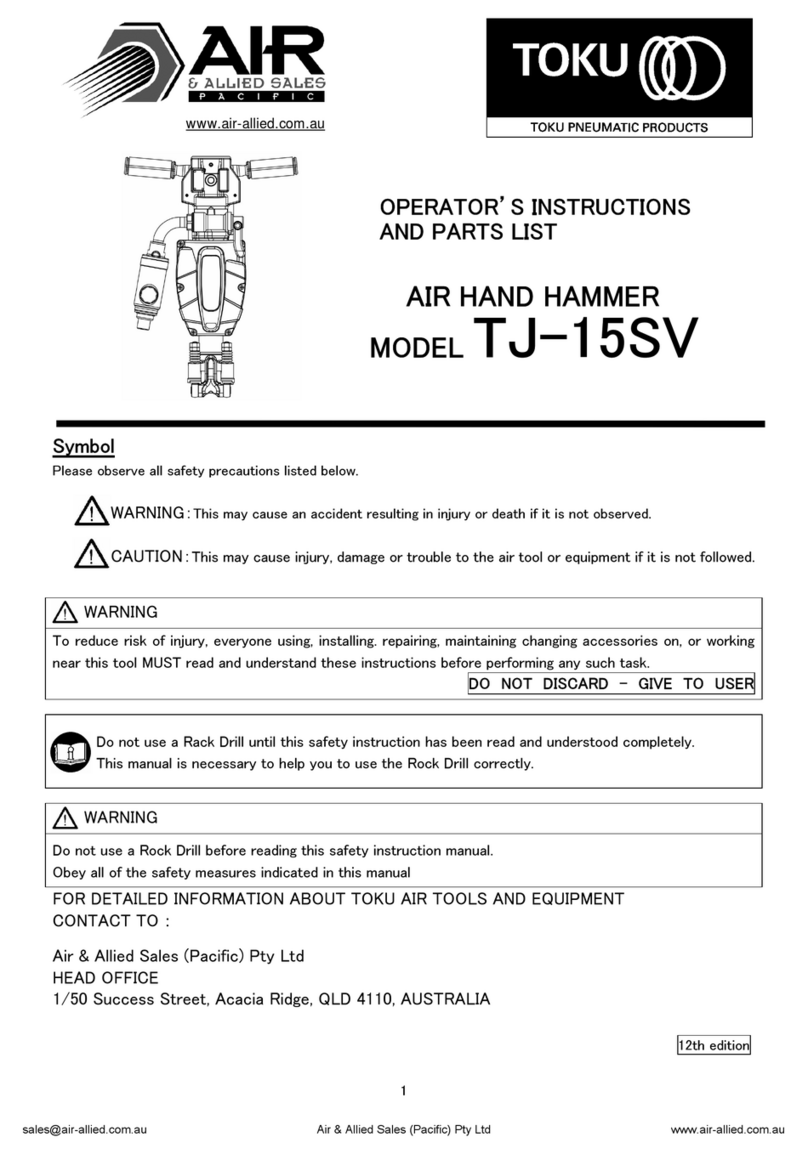 Toku Air & Allied Sales TJ-15SV User manual Toku Air & Allied Sales TJ-15SV User manual