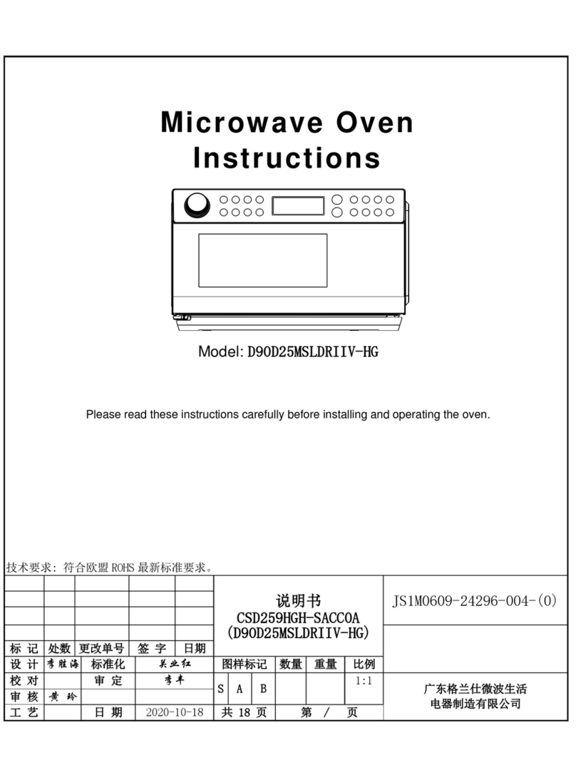 Galanz D90D25MSLDRIIV-HG User manual