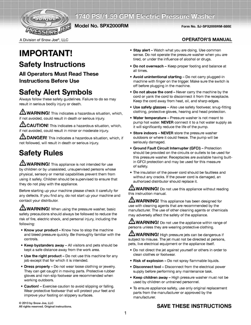 SNOWJOE SUNJOE SPX2000RM Operator's manual