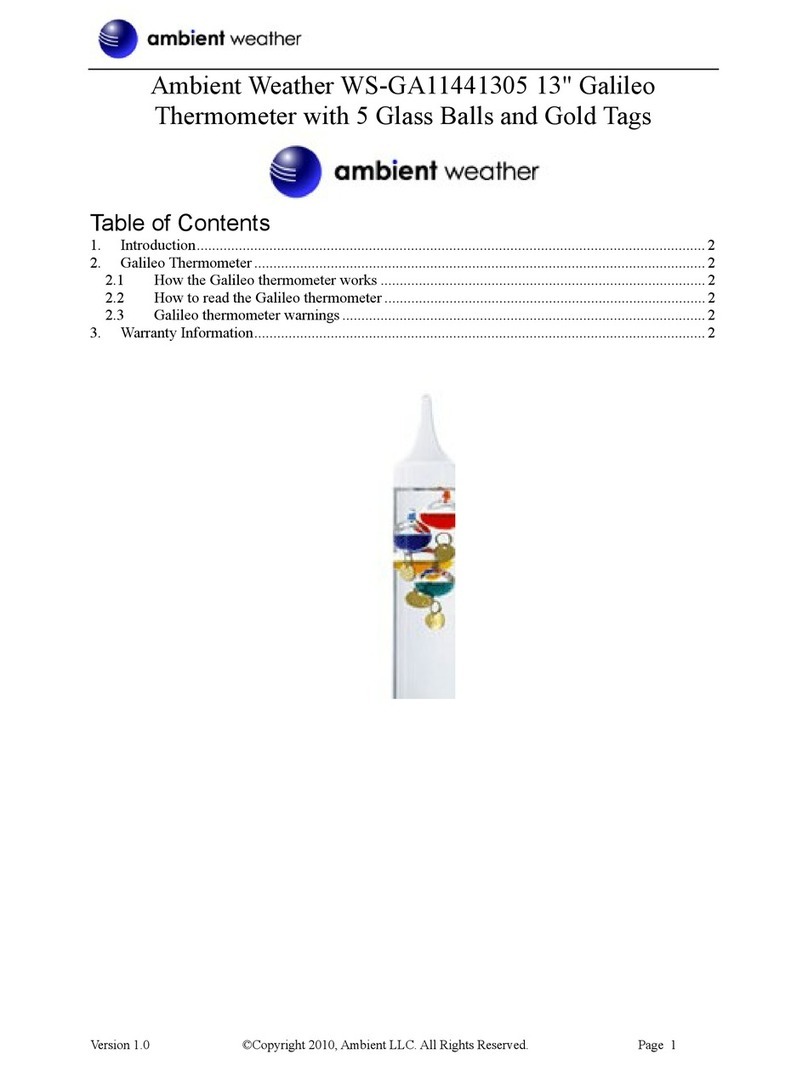 Ambient Weather WS-GA11441305 quick start guide