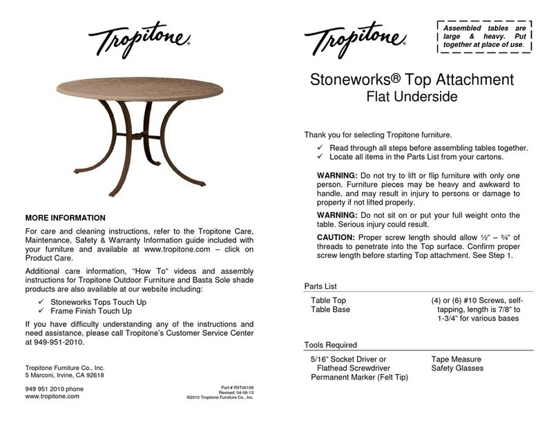 tropitone Stoneworks User manual tropitone Stoneworks User manual