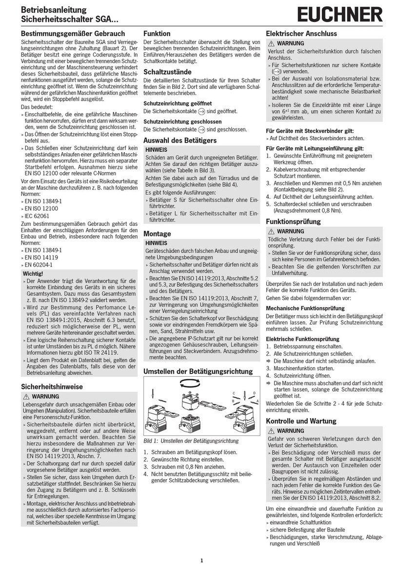 EUCHNER SGA Series User manual