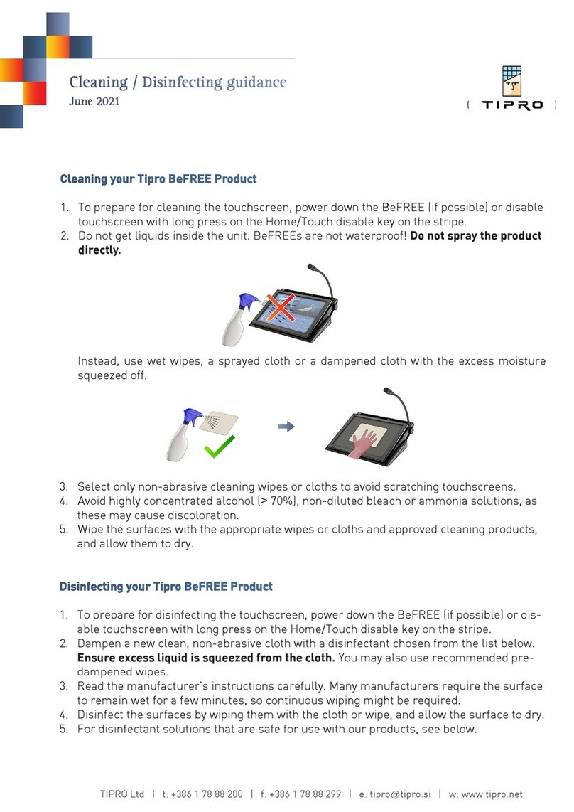Tipro BeFREE Cleaning guide