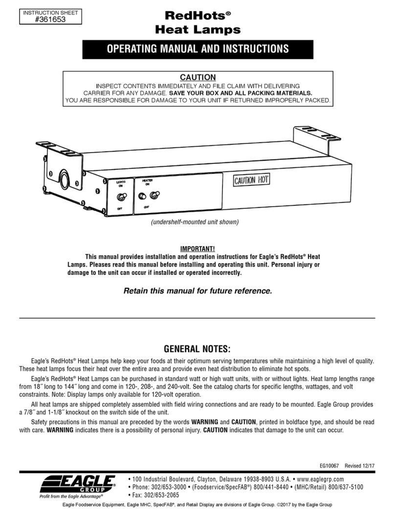 Eagle Group RedHots RHHL Series Operating manual and instructions
