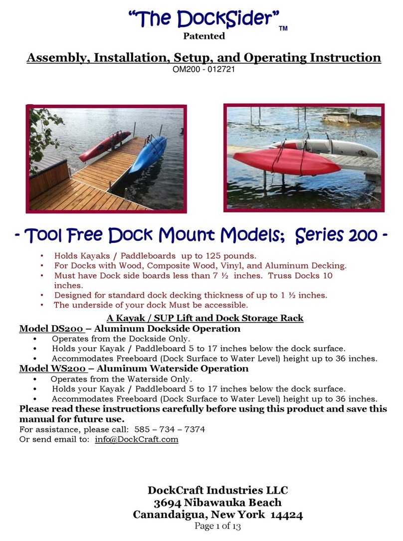 DockCraft DockSider DS200 Assembly, Installation, Setup, and Operating Instruction