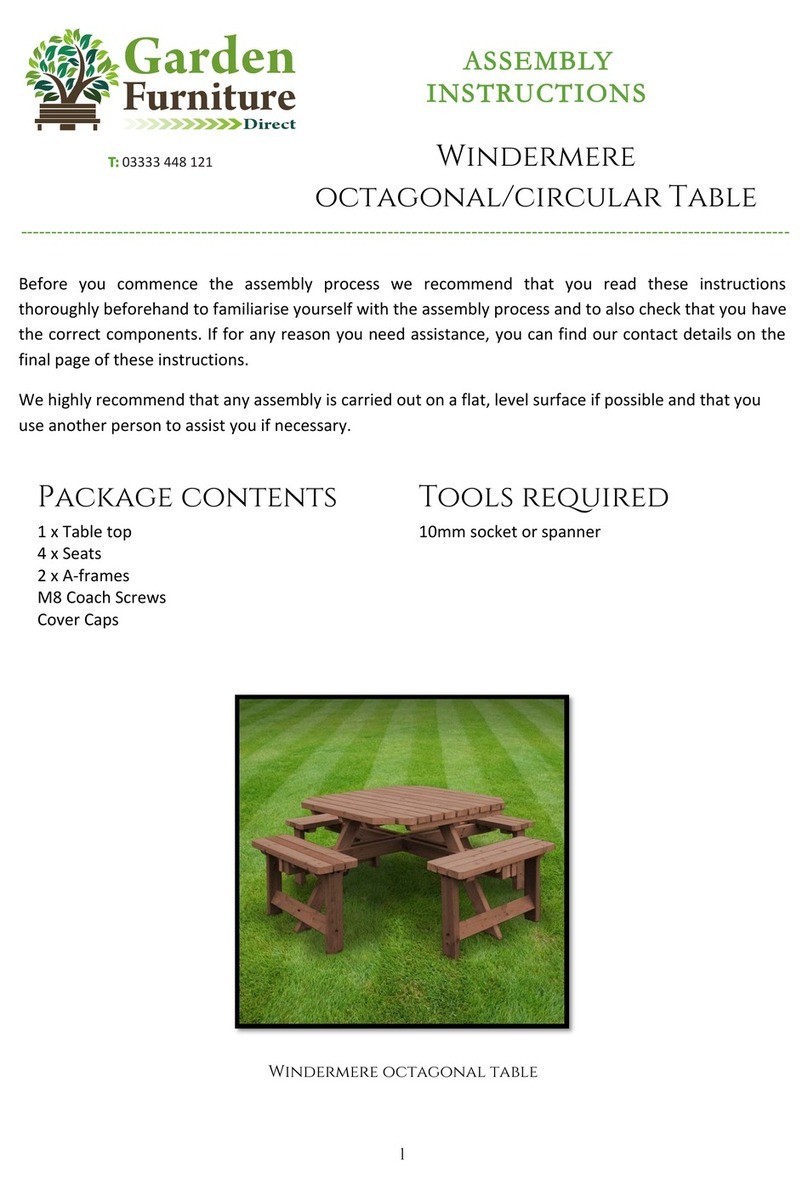 Garden Furniture Direct WINDERMERE OCTAGONAL TABLE Assembly instructions