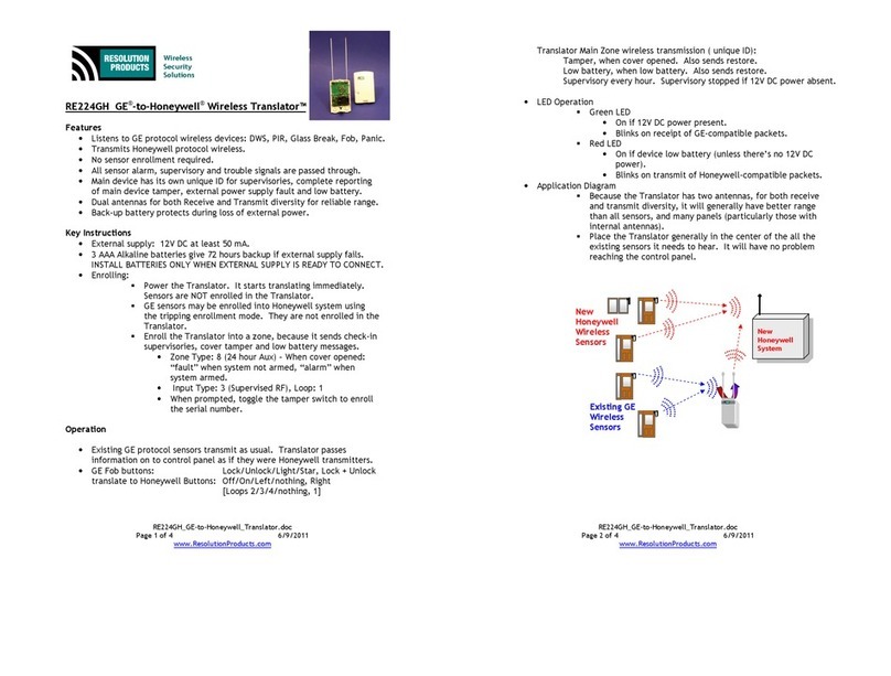 Resolution Products RE224GH User manual