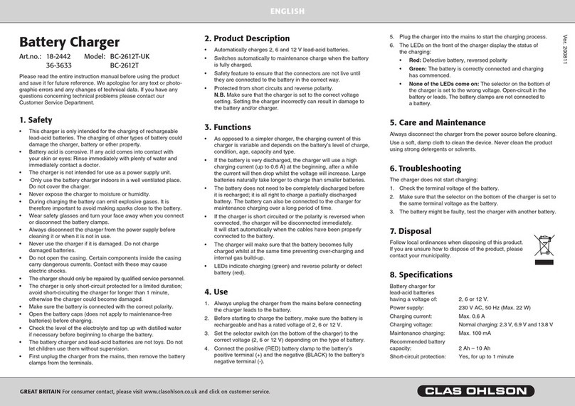 Clas Ohlson BC-2612T User manual