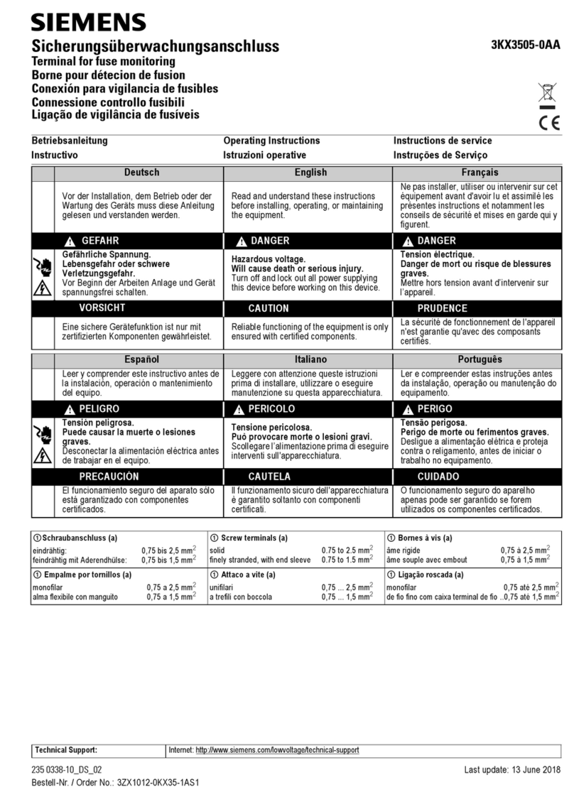 Siemens 3KX3505-0AA operating instructions