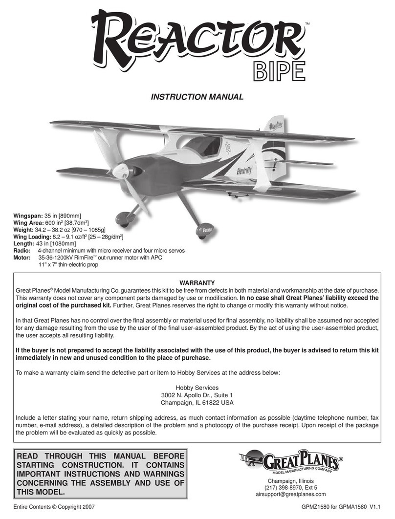 GREAT PLANES REACTOR BIPE instruction manual