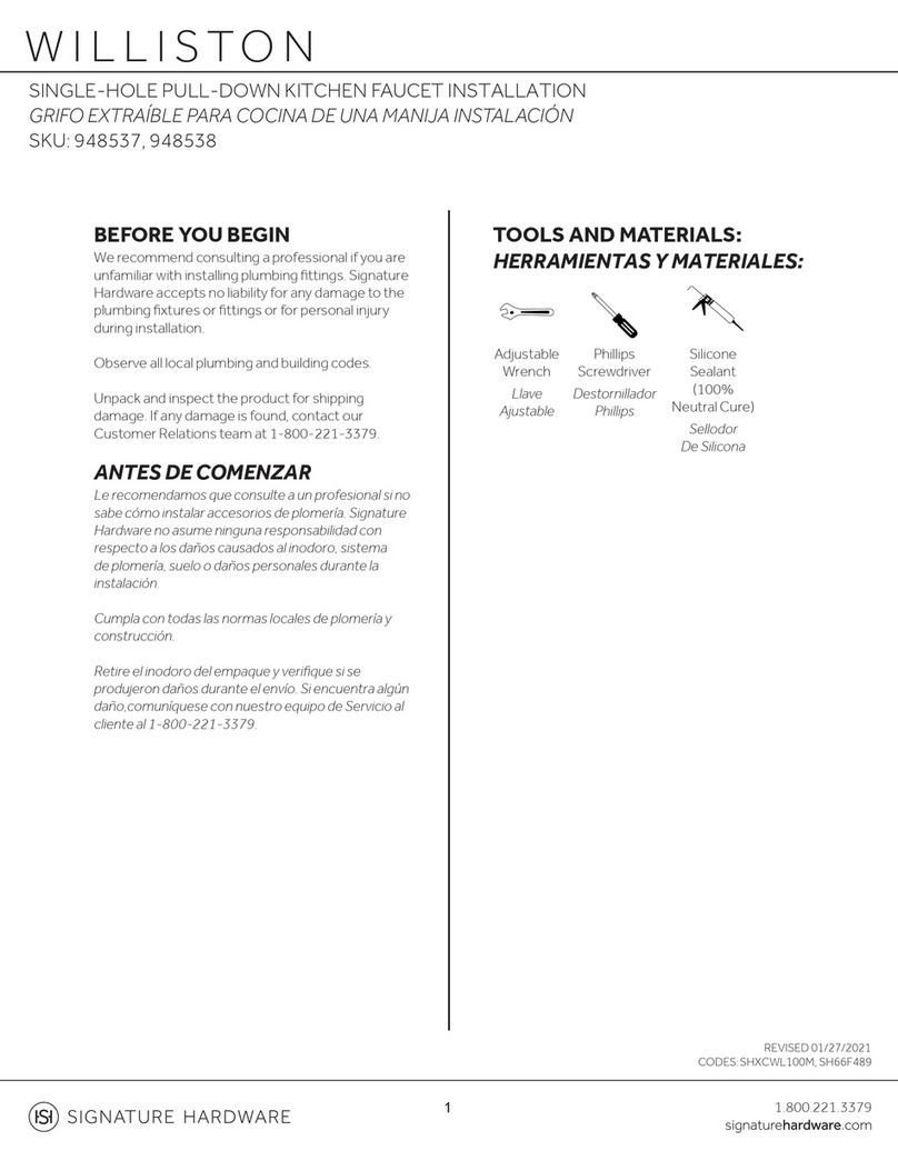 Signature Hardware WILLISTON 948537 User manual Signature Hardware WILLISTON 948537 User manual