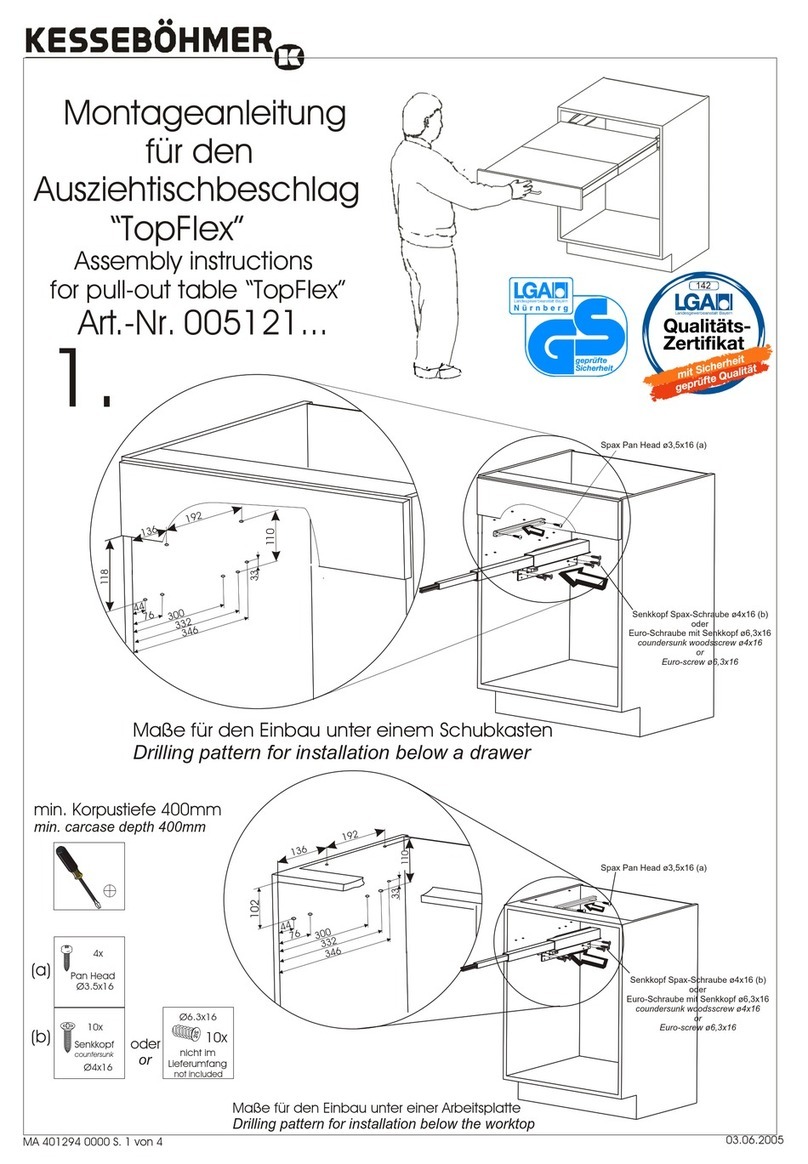 Kesseböhmer TopFlex 005121 Series Assembly instructions Kesseböhmer TopFlex 005121 Series Assembly instructions