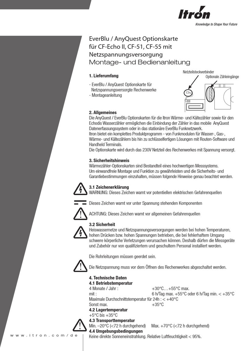 ITRON EverBlu / RF Mounting and operation instructions