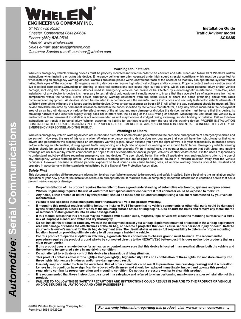 Whelen Engineering Company SCSS85 installation guide Whelen Engineering Company SCSS85 installation guide