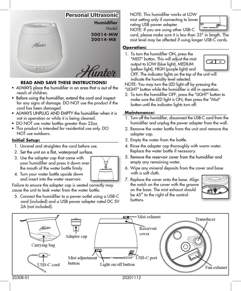 Hunter 20014-MW user manual