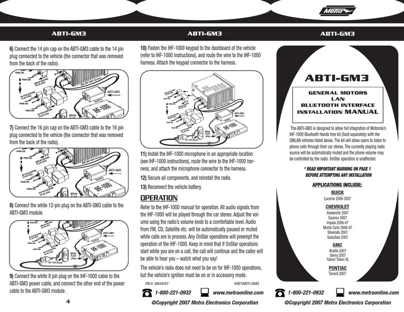 Metra Electronics ABTI-GM3 User manual