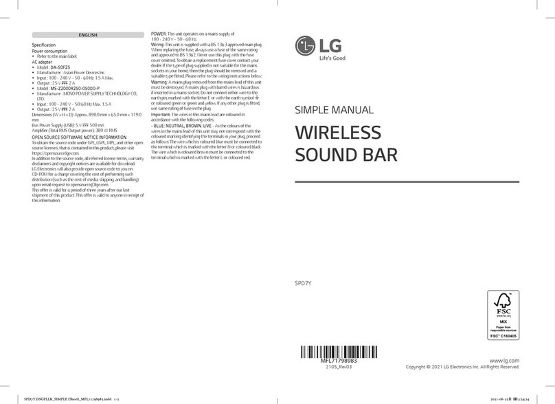 LG SPD7Y Specification sheet