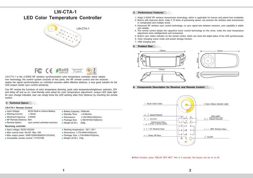 Ledwide Lighting LW­-CTA-­1 manual