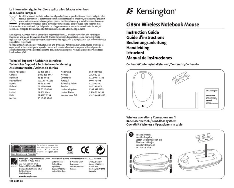 Kensington Ci85m Instruction guide