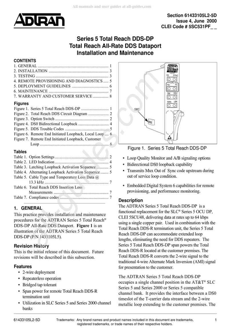 ADTRAN Total Reach DDS-DP 5 Series Instruction Manual