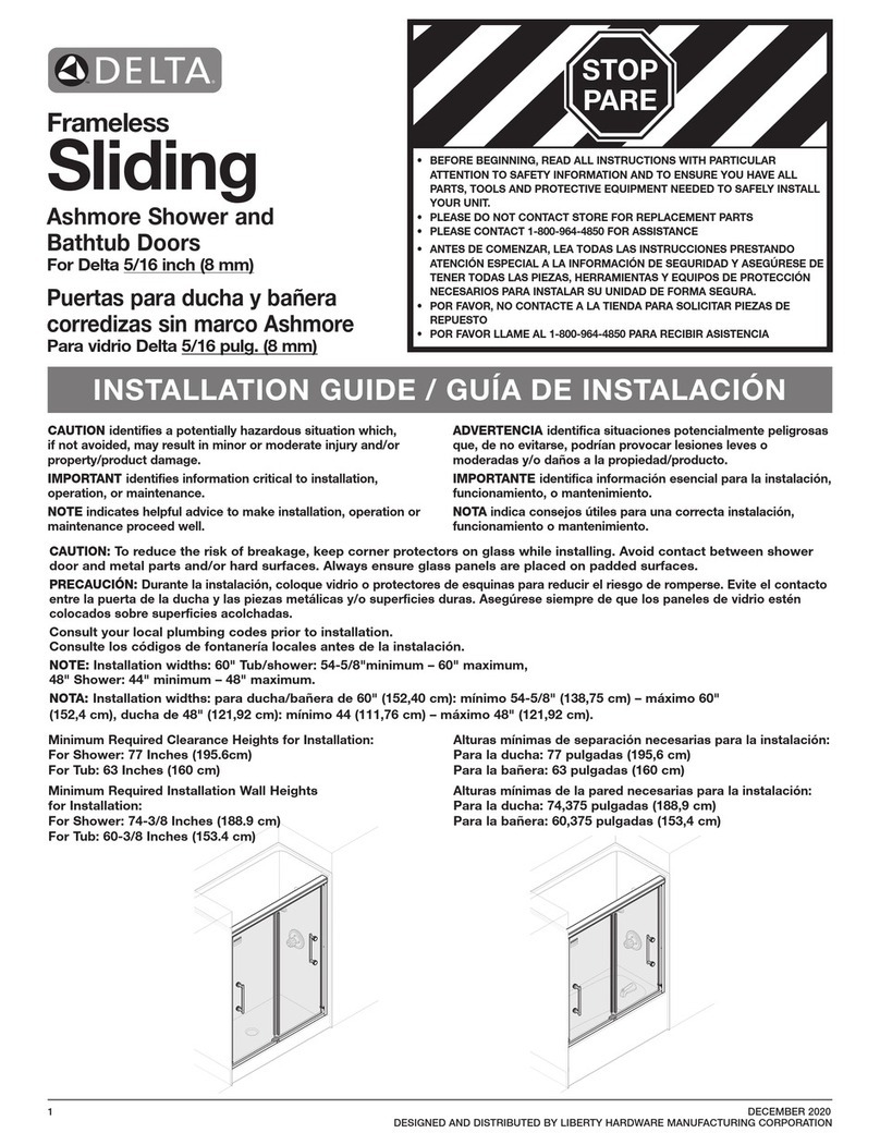 Delta Frameless Sliding User manual
