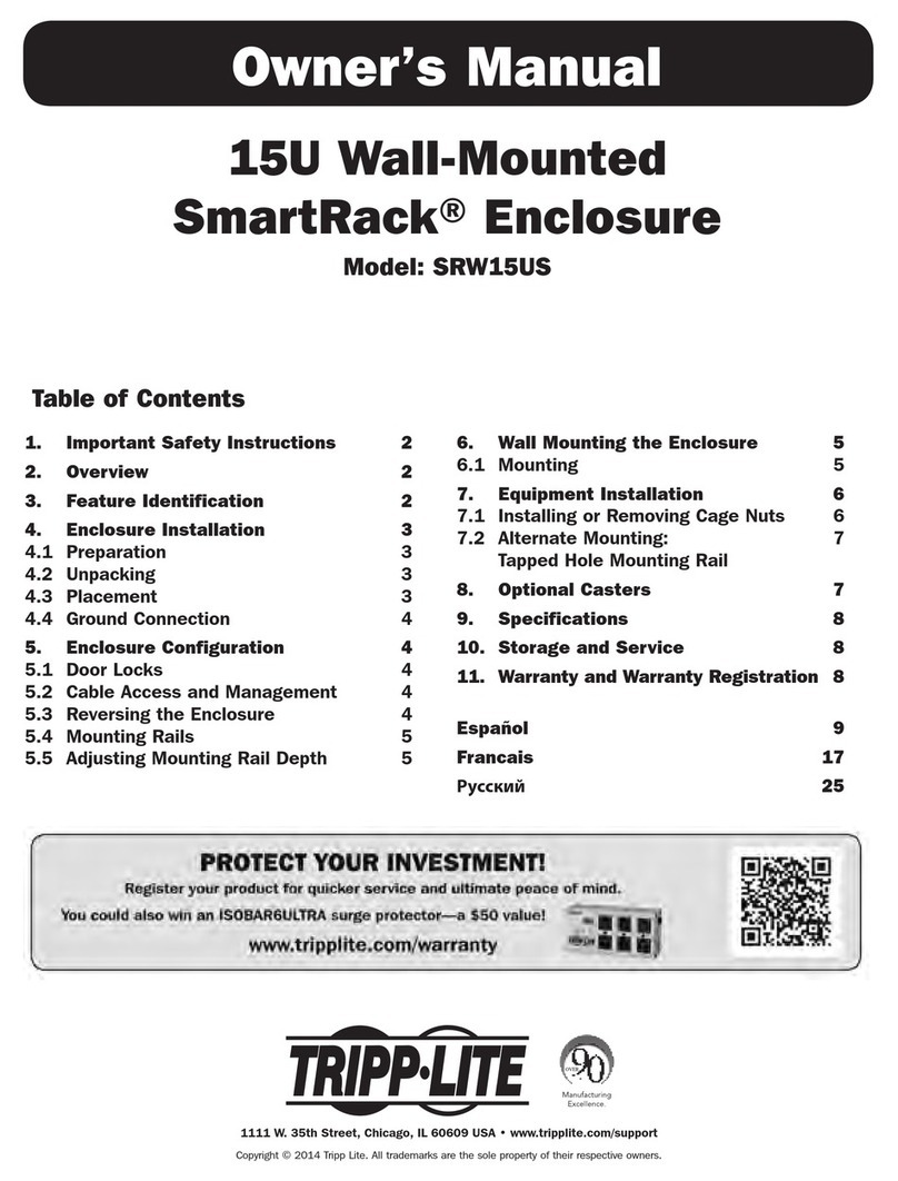 Tripp Lite SmartRack SRW15US owner's manual
