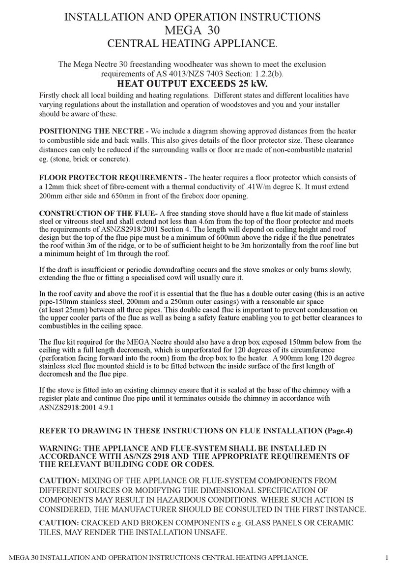 Nectre Fireplaces Mega 30 Installation and operation instructions