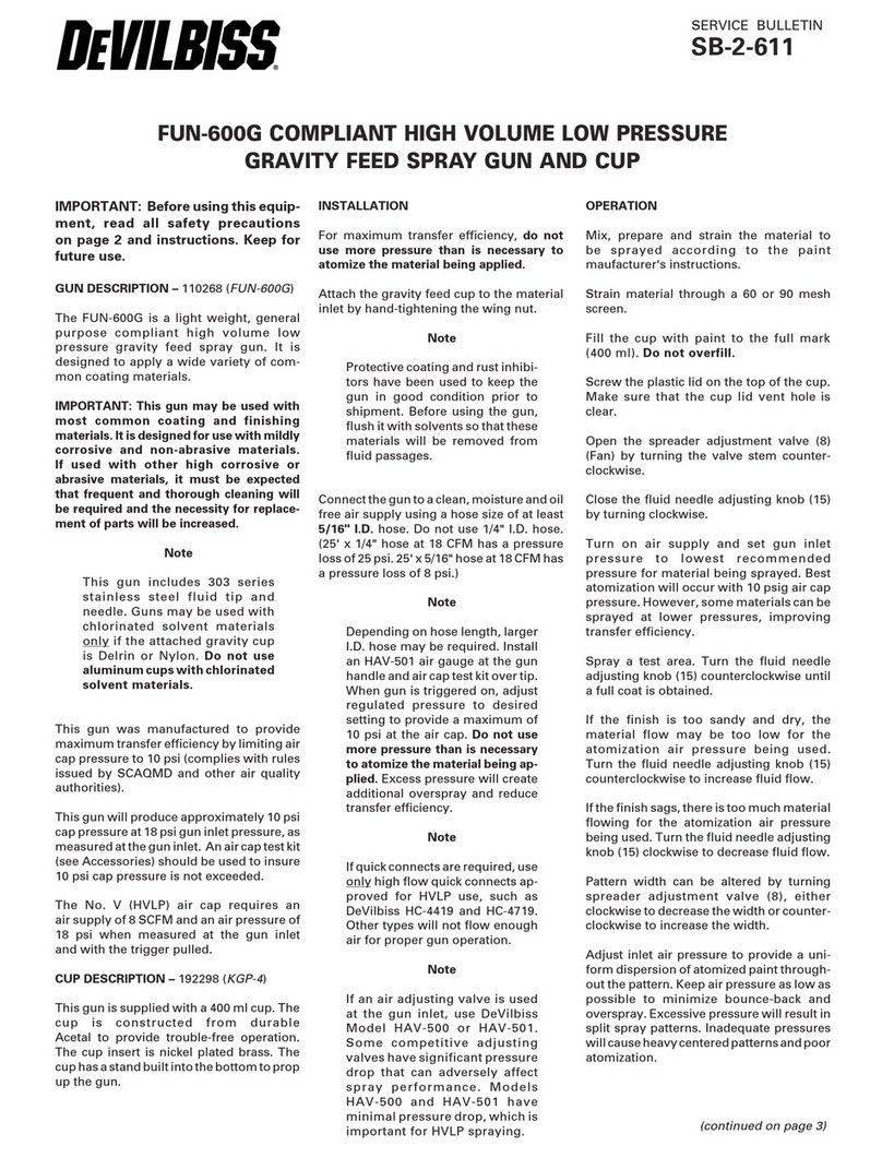 DeVilbiss FUN-600G Reference manual