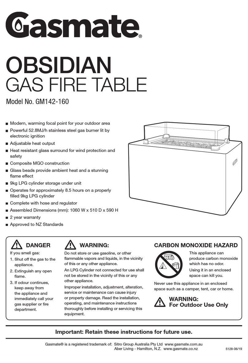 Gasmate OBSIDIAN GM142-160 manual