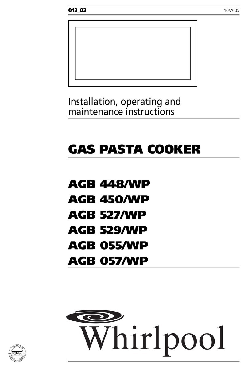 Whirlpool AGB 448/WP Installation, Operating and Maintenance Instructions for the Installer and the User