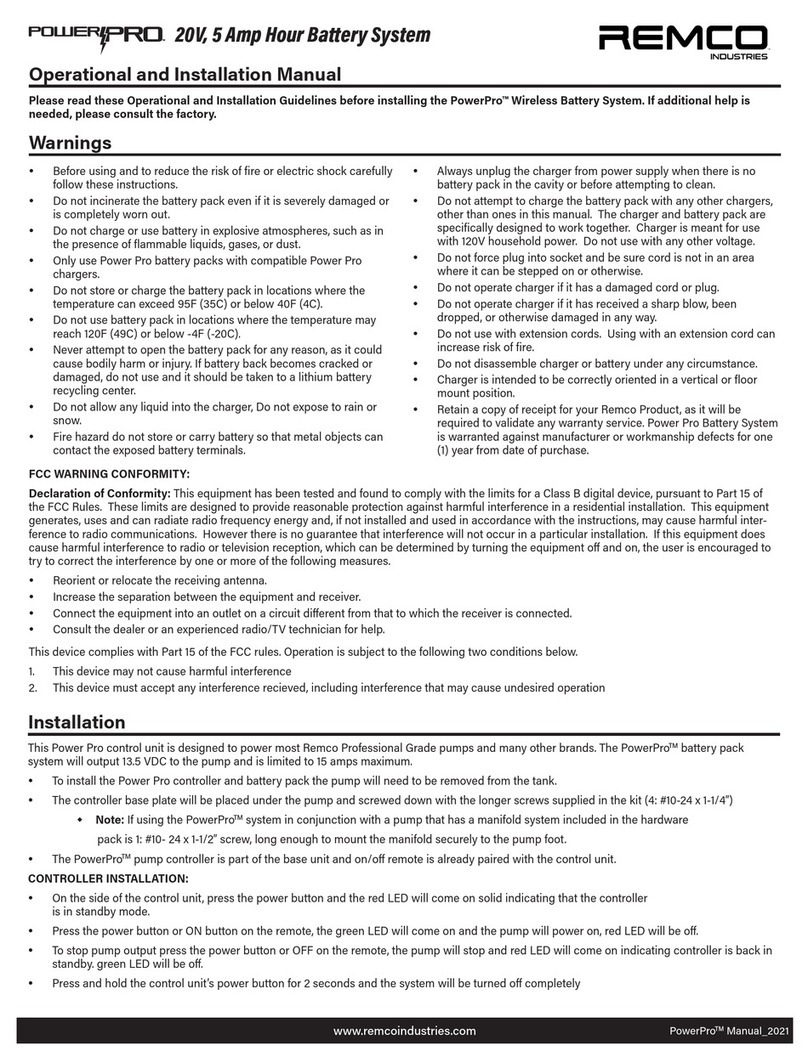Remco PowerPro Operational and installation manual