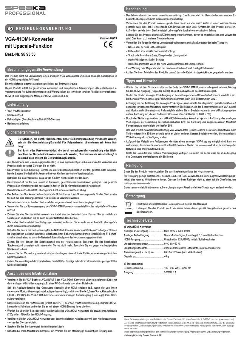 Speaka Professional SP-3957412 operating instructions