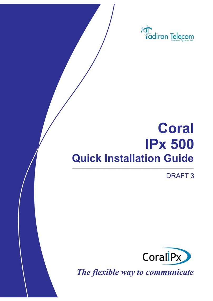 Tadiran Telecom Coral IPx 500 Quick installation guide