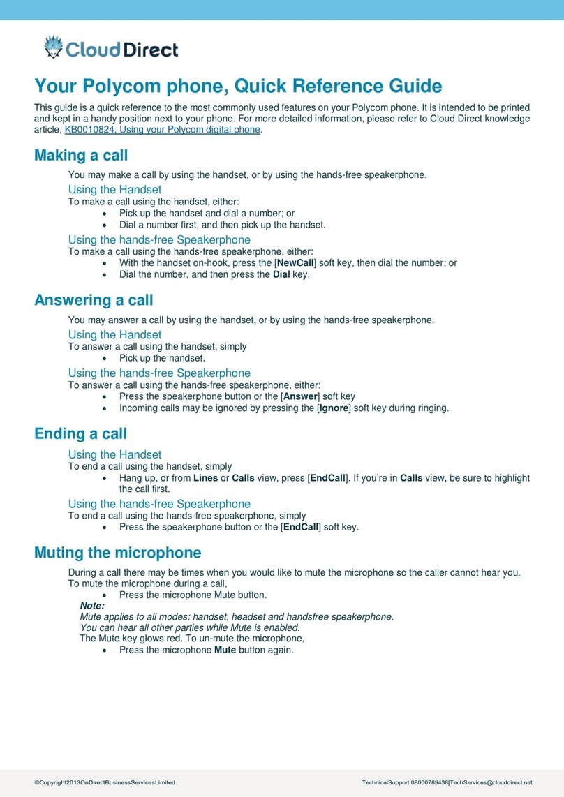 Polycom VVX Series Quick reference guide