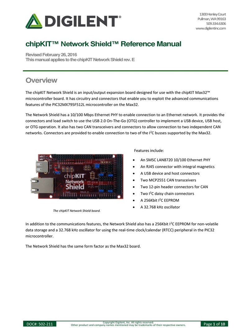 Digilent chipKIT Network Shield Reference manual