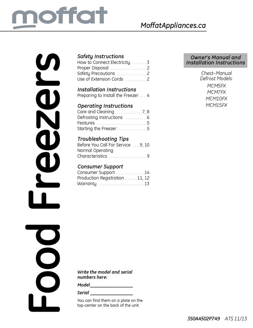 Moffat MCM5FX Owner's manual and installation instructions