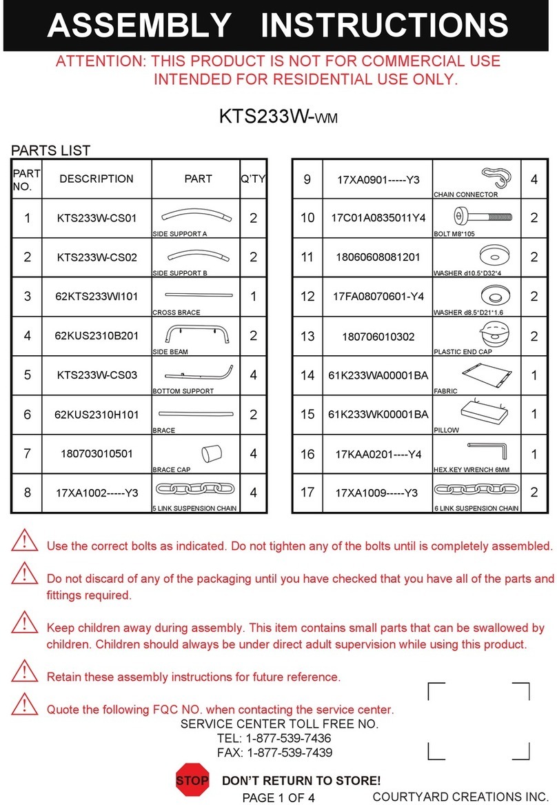 Courtyard Creations KTS233W-WM Assembly instructions