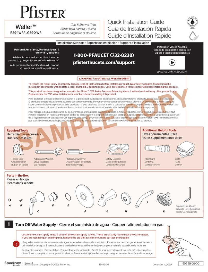 Spectrum Brands Pfister Weller R89-1WR Quick installation guide Spectrum Brands Pfister Weller R89-1WR Quick installation guide