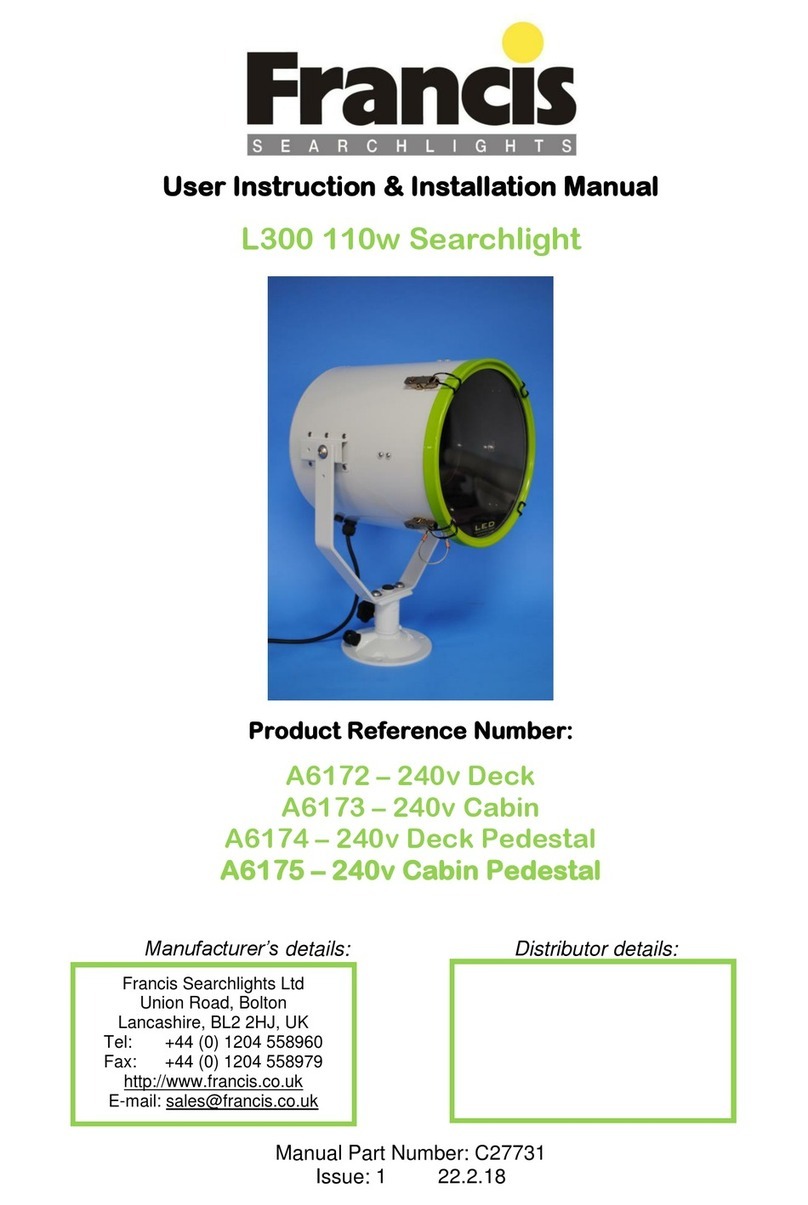 Francis A6172 User instruction & installation manual Francis A6172 User instruction & installation manual