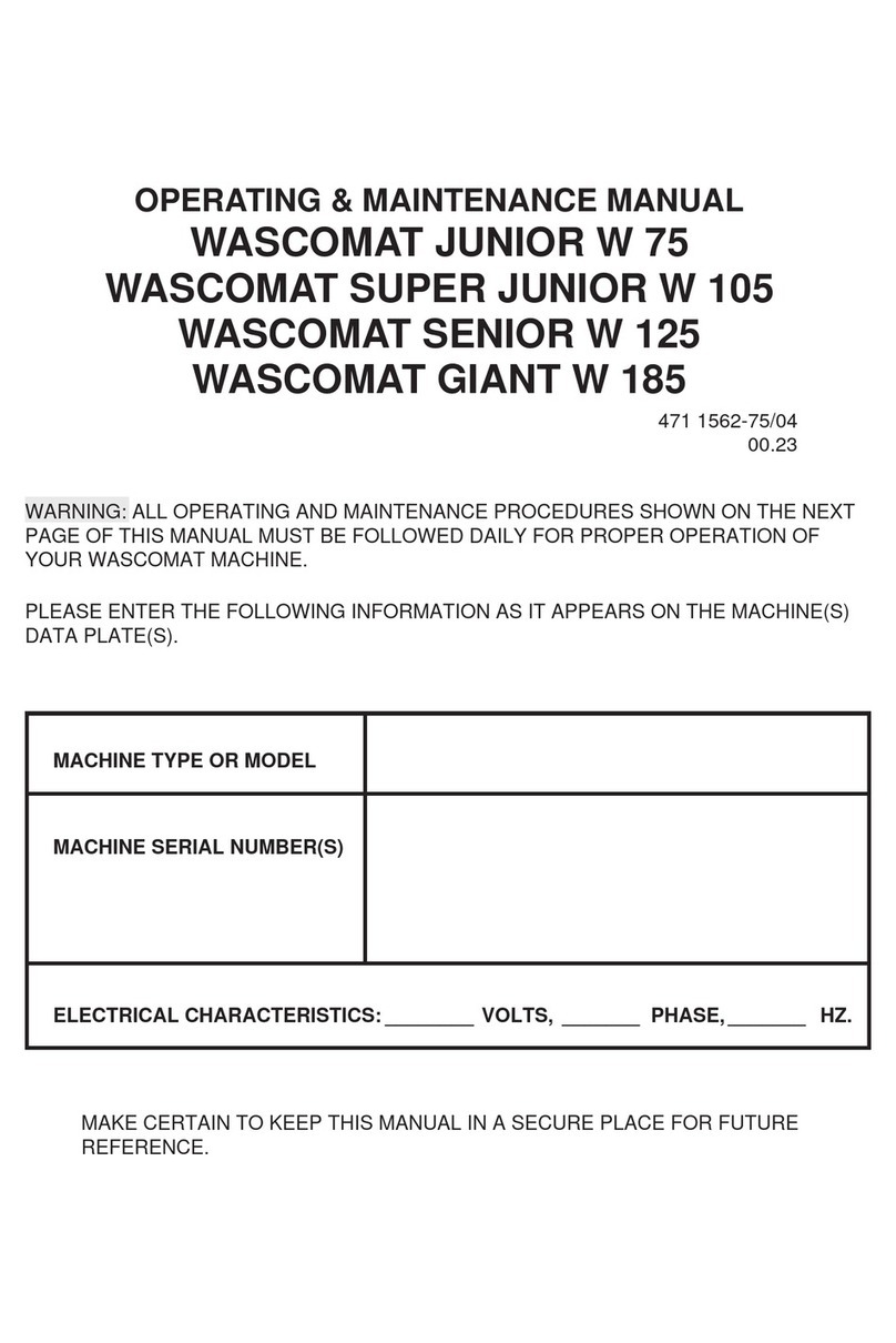 Wascomat Junior W 75 Installation and operation manual