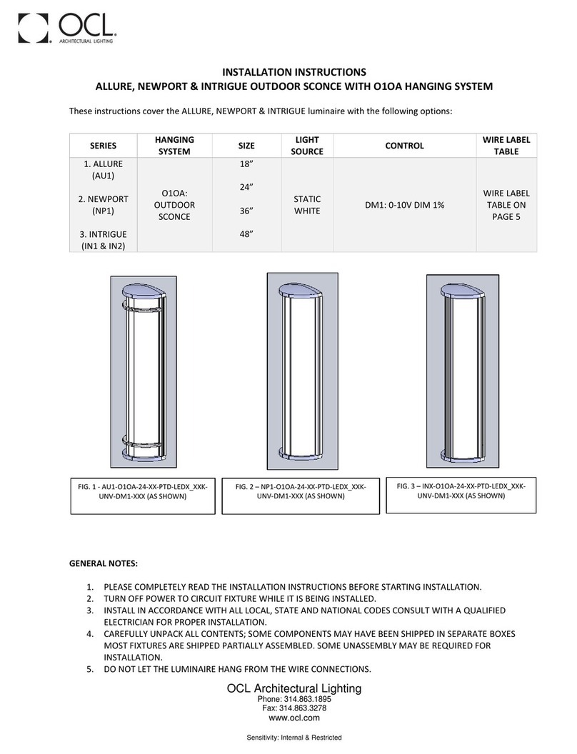 OCL Allure Series installation instructions