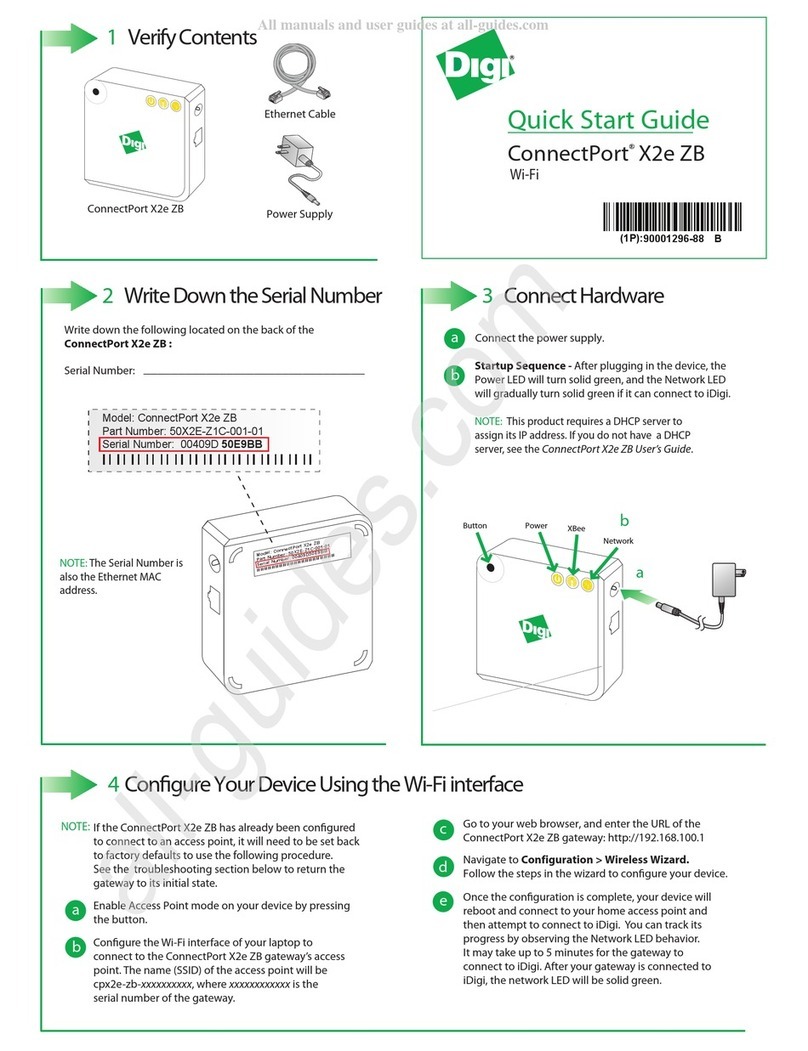 Digi ConnectPort X2e ZB User manual