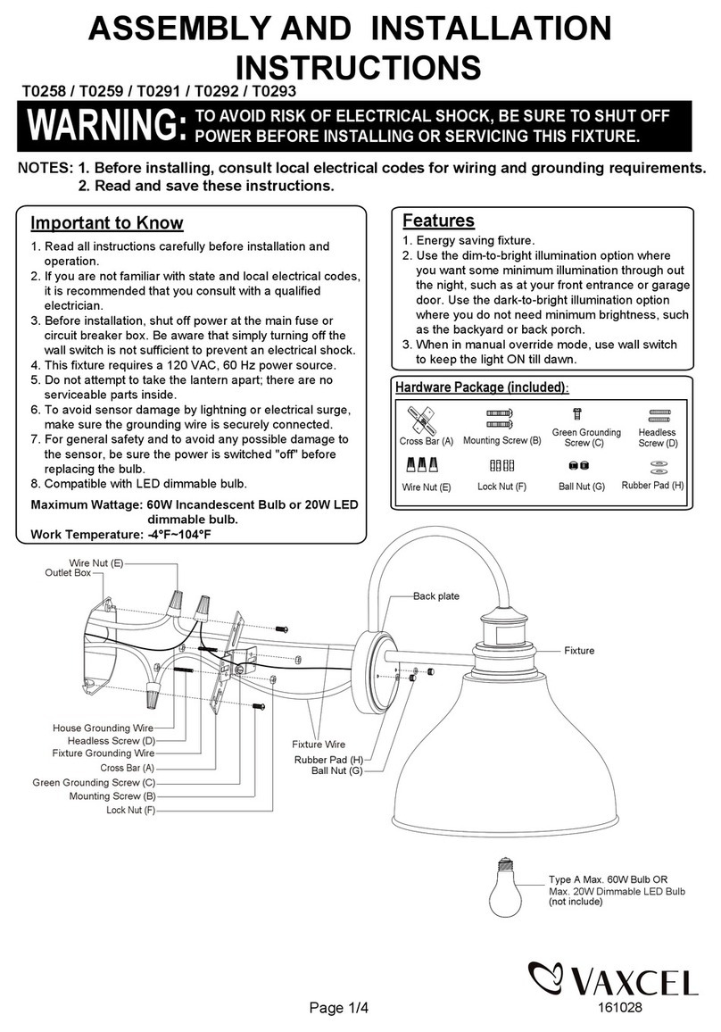 Vaxcel T0258 Instruction manual
