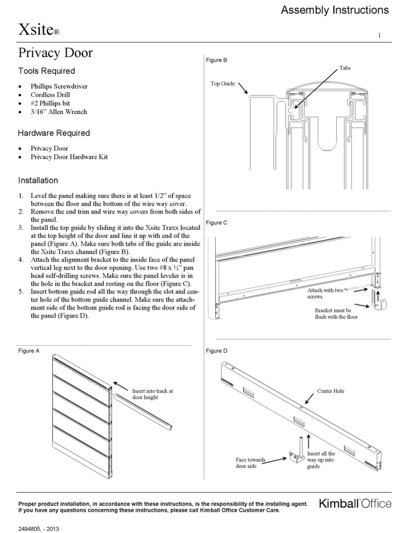 Kimball Office Xsite Privacy Door Assembly instructions Kimball Office Xsite Privacy Door Assembly instructions