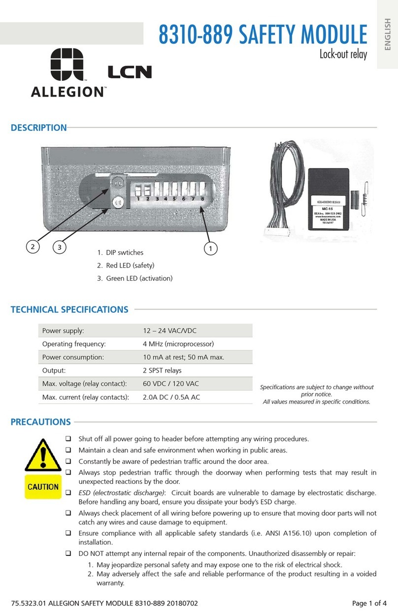 Allegion 8310-889 User manual