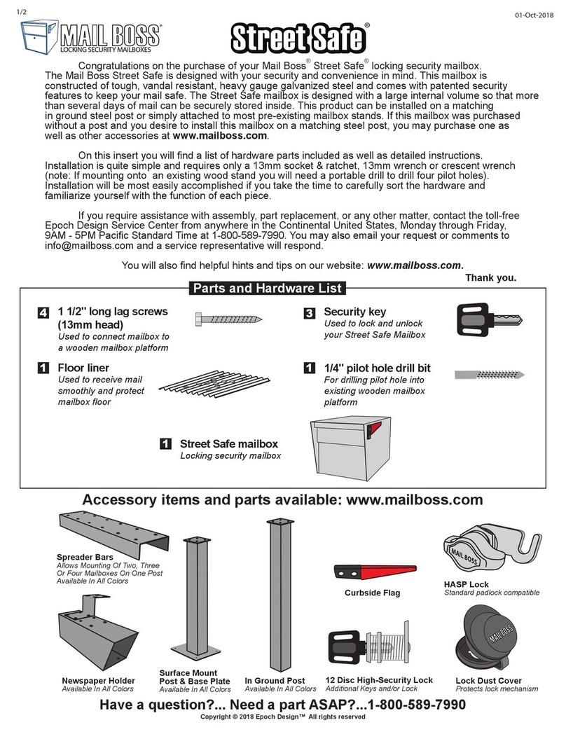 Mail Boss Mail Manager Street Safe manual