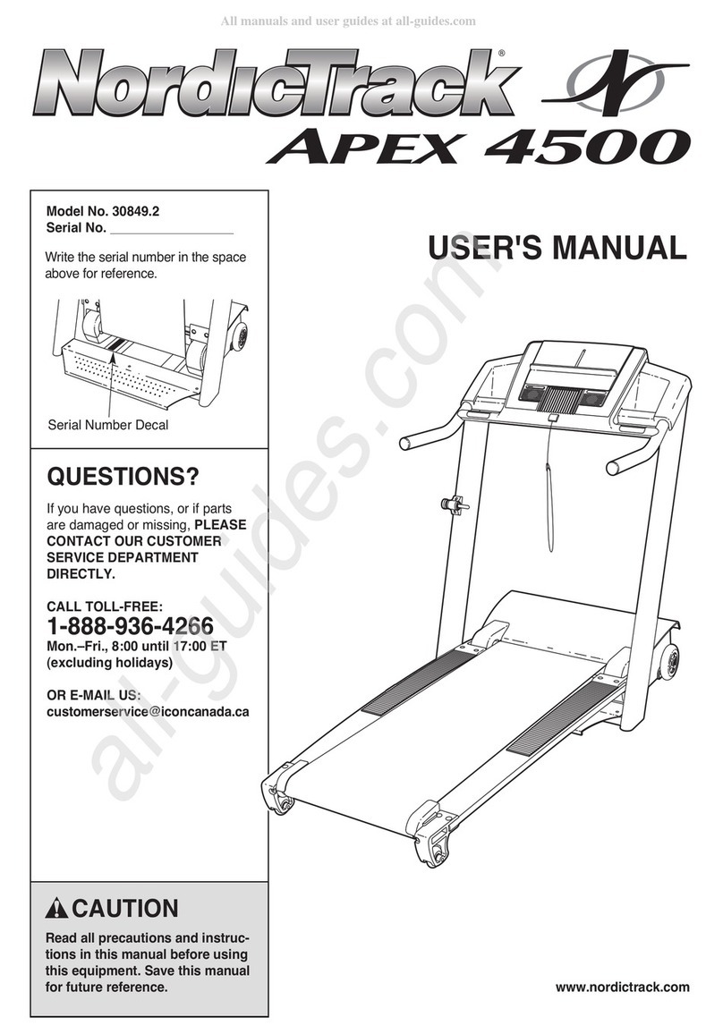 NordicTrack Apex 4500 Treadmill user manual NordicTrack Apex 4500 Treadmill user manual