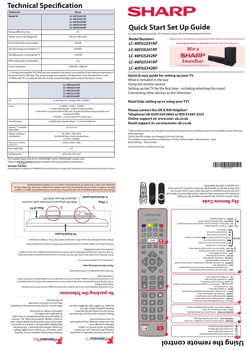 Sharp LC-40FG5241KF User manual