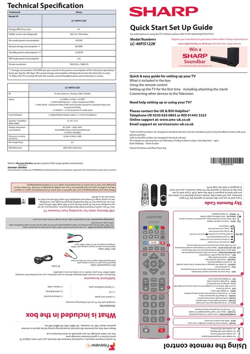 Sharp LC-40FI5122K User manual Sharp LC-40FI5122K User manual