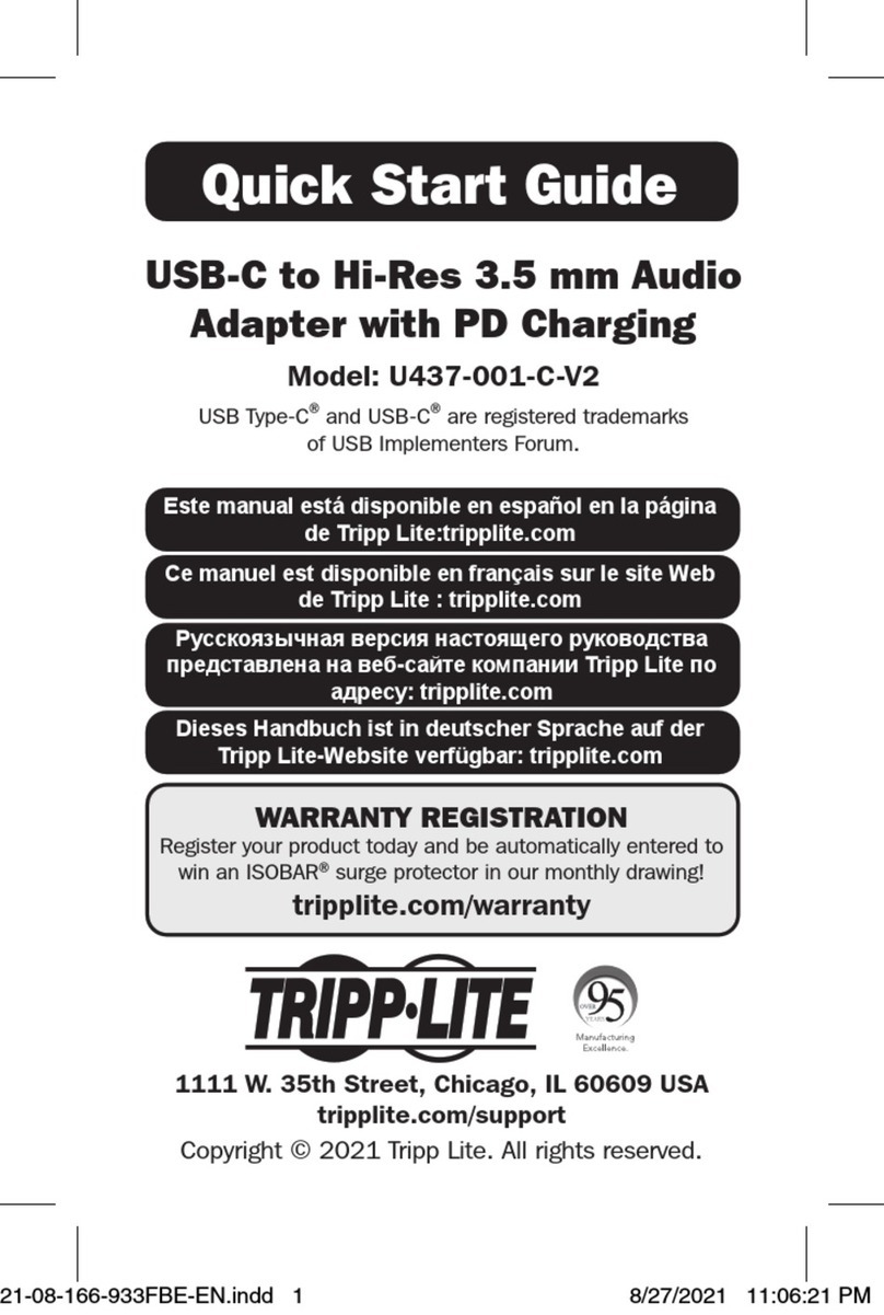 Tripp Lite U437-001-C-V2 quick start guide
